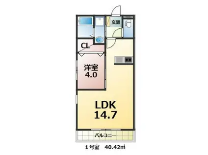 GRAN(1LDK/3階)の間取り写真