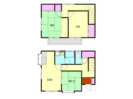 伊豆箱根大雄山線 岩原駅 徒歩7分 2階建 築36年(3DK)の間取り写真