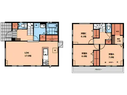 京王電鉄京王線 千歳烏山駅 徒歩10分 2階建 新築(3SLDK)の間取り写真