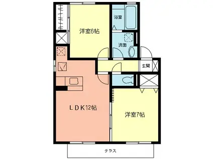 エクセルB(2LDK/2階)の間取り写真