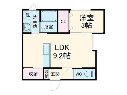 KOS NOGINOMORI(1LDK/2階)の間取り写真