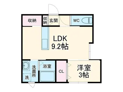 KOS NOGINOMORI(1LDK/1階)の間取り写真