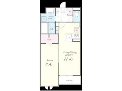 ユーフォリア本中山(1LDK/2階)の間取り写真