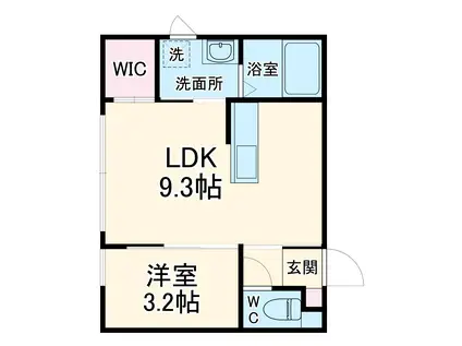 KOS NOGINOMORI(1LDK/1階)の間取り写真