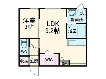 KOS NOGINOMORI(1LDK/1階)の間取り写真