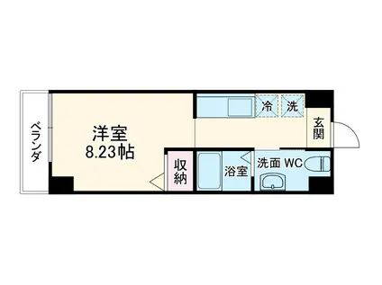 プランドール西院(1K/4階)の間取り写真