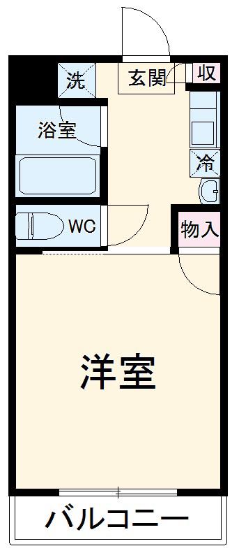 ハイツFK相模大野(1K/4階)の間取り写真