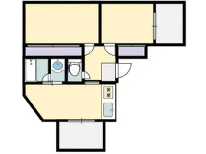 アソルティ古淵(2DK/3階)の間取り写真