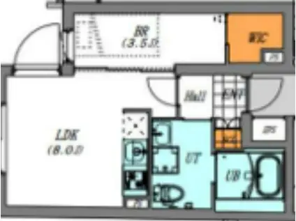 LUORE大山(1LDK/1階)の間取り写真