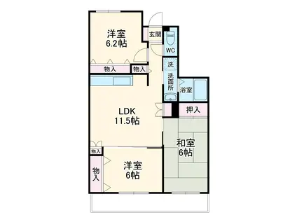 ベルストーン本牧(3LDK/5階)の間取り写真