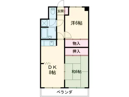 エスポワール篠崎(2DK/1階)の間取り写真