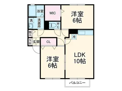 カサベルテ(2LDK/2階)の間取り写真