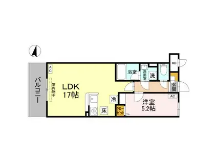 GRACE ATAGO(1LDK/3階)の間取り写真