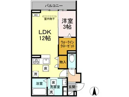 ソル・クラート(1LDK/1階)の間取り写真