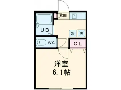 AZEST-RENT一橋学園Ⅱ(1K/2階)の間取り写真