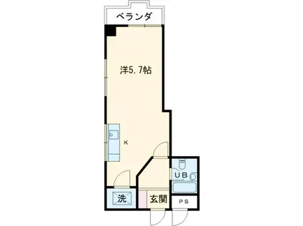 コーポルベーレ(1DK/6階)の間取り写真