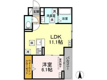 ソル・クラート(1LDK/1階)の間取り写真