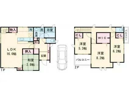 東京都大江戸線 練馬駅 徒歩11分 2階建 築11年(4LDK)の間取り写真
