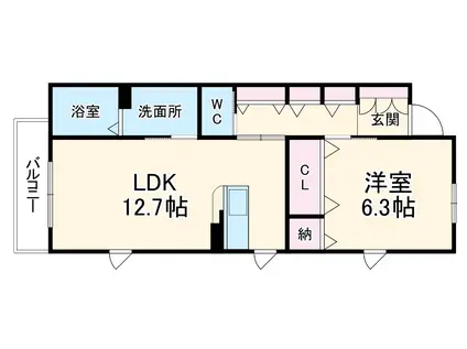 FRIENDLY(1LDK/1階)の間取り写真