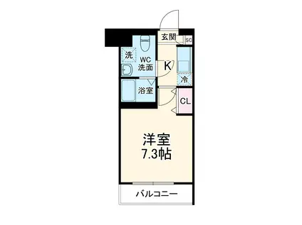 D.CLAREST CREST TAPP 二条(1K/4階)の間取り写真