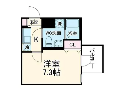 D.CLAREST CREST TAPP 二条(1K/5階)の間取り写真