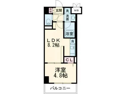 ラ ベール ジン(1LDK/1階)の間取り写真