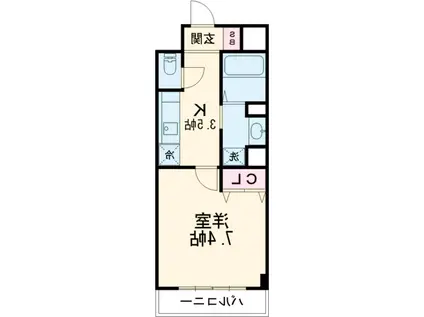 ライジングプレイス八王子みなみ野(1K/3階)の間取り写真