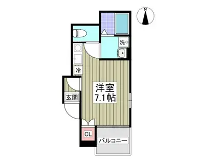 クリスティー(ワンルーム/1階)の間取り写真