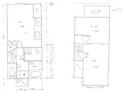 阪急電鉄京都線 桂駅 徒歩13分 2階建 築58年(2LDK)の間取り写真