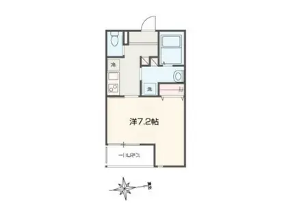 MELLAS小手指Ⅱ(1K/1階)の間取り写真