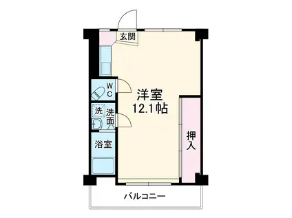 北茅ヶ崎アパートメント6号棟(ワンルーム/1階)の間取り写真