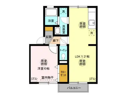 メゾン森PARTⅦ(1LDK/2階)の間取り写真