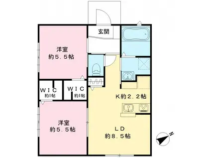 常磐線 常陸多賀駅 徒歩28分 1階建 新築(2LDK)の間取り写真