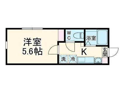 西逸見町(1K/3階)の間取り写真