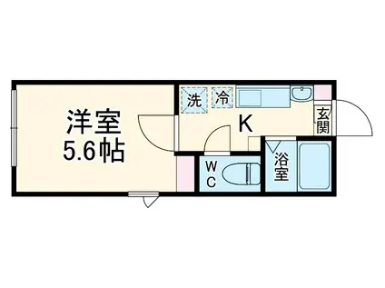 西逸見町(1K/3階)の間取り写真