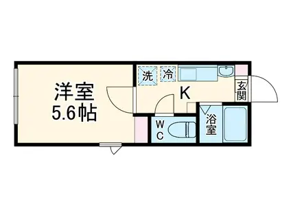 西逸見町(1K/2階)の間取り写真