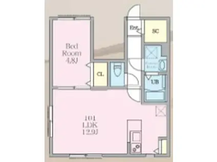 ノーザンロード東武練馬Ⅱ(1LDK/1階)の間取り写真