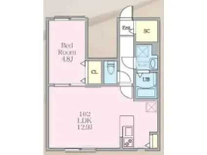 ノーザンロード東武練馬Ⅱ(1LDK/1階)の間取り写真