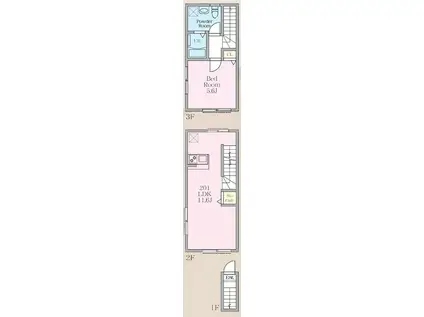 ノーザンロード東武練馬Ⅱ(1LDK/2階)の間取り写真