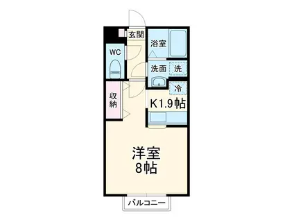 RUPIAH2(1K/1階)の間取り写真