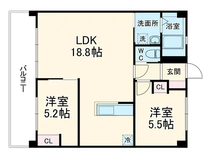 コーポ中村第10(3LDK/3階)の間取り写真