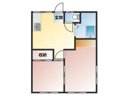 ツカサハイツ(2K/2階)の間取り写真