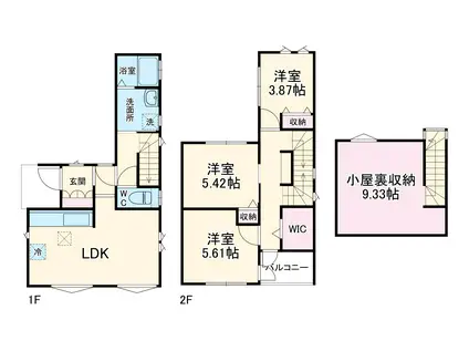 京成電鉄松戸線 高根木戸駅 徒歩15分 1階建 築3年(3SLDK)の間取り写真
