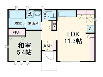 関西本線 永和駅 徒歩16分 1階建 築10年(1LDK)の間取り写真