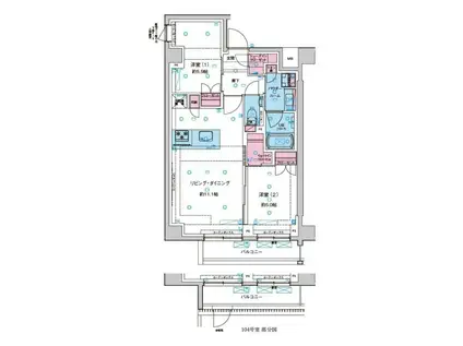 ジェノヴィア西新井(2LDK/1階)の間取り写真