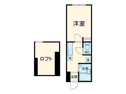 アンソレイユ上大岡(1K/2階)の間取り写真