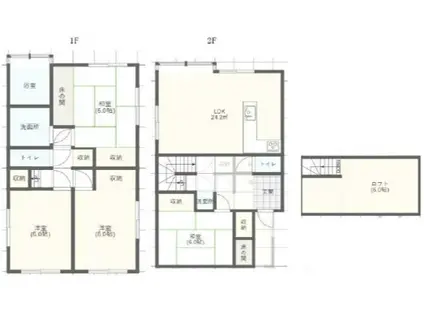 相模鉄道本線 三ツ境駅 徒歩13分 2階建 築35年(4LDK)の間取り写真