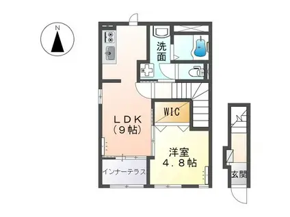ヴェルジェメゾンⅠ(1LDK/2階)の間取り写真