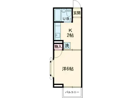 ブルミエ・ド・クレールⅡ(1K/2階)の間取り写真