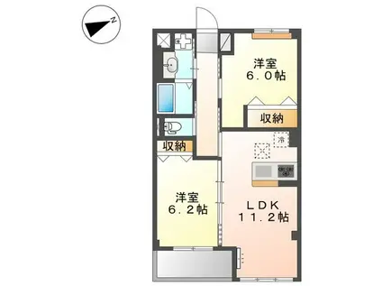 アヴァンサ(2LDK/3階)の間取り写真